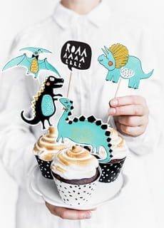 Pikery na babeczki DINOZAURY dekoracje do babeczek (5szt.)