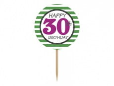 Pikery do przeksek HAPPY BIRTHDAY 30 (6szt.)