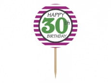 Pikery do przeksek HAPPY BIRTHDAY 30 (6szt.)