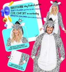 Str�j ZEBRA pluszowy kombinezon - L/XL