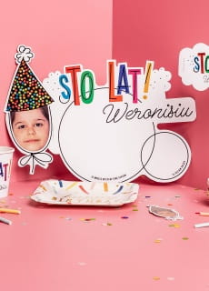 Podk�adki ze zdj�ciem URODZINOWA CZAPECZKA (6szt.)