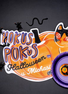 Podk�adki personalizowane HOKUS POKUS dekoracja halloweenowa (6szt.)