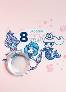 Podk�adki papierowe na st� MA�E SYRENKI syrenkowe urodziny (6szt.)