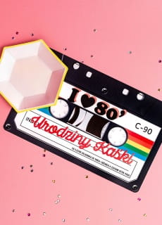 Podkadki papierowe na st KASETY lata 80 dekoracje (6szt.)
