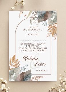Personalizowane podzi�kowania dla go�ci BOHO