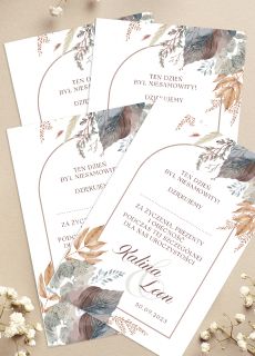 Personalizowane podzi�kowania dla go�ci BOHO