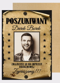 Tablica powitalna ze zdj�ciem DZIKI ZACH�D na urodziny