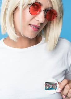 Przypinka LATA 80. BOOMBOX 5cm