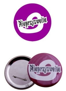 Przypinka na wiecz�r panie�ski NIEPRZYZWOITA