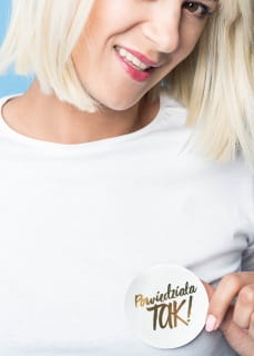 Przypinka na wiecz�r panie�ski POWIEDZIA�A TAK z�ota