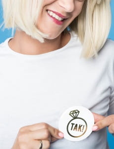 Przypinka na wieczr panieski TAK! zota