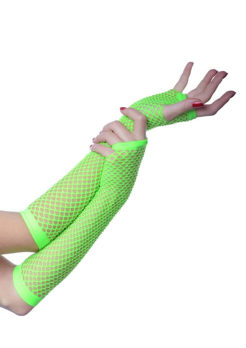 Rękawiczki siateczkowe neonowe zielone KICZ PARTY