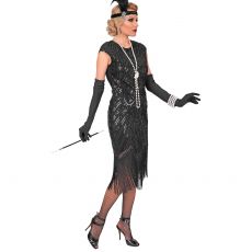 Str�j damski lata 20 GATSBY FLAPPER sukienka czarna - XXL