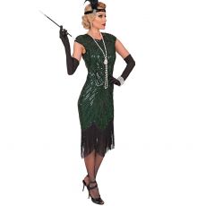 Str�j damski lata 20 GATSBY FLAPPER zielony - XL