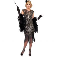 Str�j damski lata 20 GATSBY FLAPPER z�oty - M