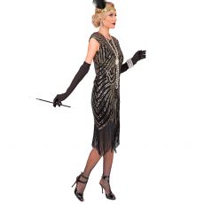 Str�j damski lata 20 GATSBY FLAPPER z�oty - XL