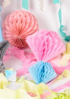 Rozeta z papieru BRYLANT niebieskia 20cm (3szt.)