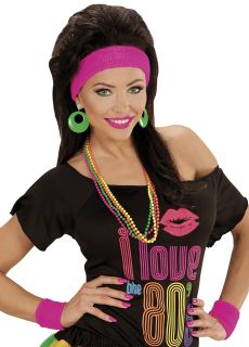 Zestaw opasek w stylu lat 80 KICZ PARTY r�owy gad�ety imprezowe opaska neonowa akcesoria imprezowe dodatki retro