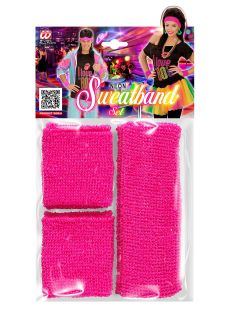 Zestaw opasek w stylu lat 80 KICZ PARTY r�owy gad�ety imprezowe opaska neonowa akcesoria imprezowe dodatki retro