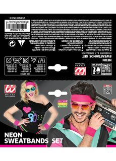 Zestaw opasek w stylu lat 80 KICZ PARTY r�owy gad�ety imprezowe opaska neonowa akcesoria imprezowe dodatki retro