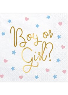 Serwetki baby shower BOY OR GIRL? 33cm (20szt.)