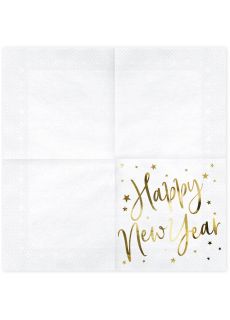 Serwetki HAPPY NEW YEAR bia�e serwetki sylwestrowe (20szt.)
