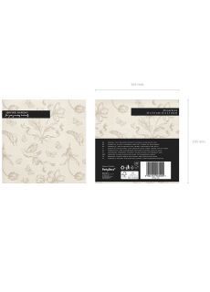 Eleganckie serwetki KWIATY 33x33cm dekoracja sto�u dekoracja na st� serwetki w kwiaty papierowe serwetki