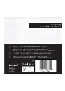 Serwetki na 70 URODZINY 33cm bia�e (20szt.)