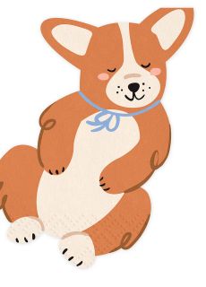 Serwetki PIES CORGI 12 szt. serwetki urodzinowe dla dzieci serwetki dla dzieci