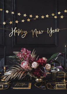 Serwetki sylwestrowe HAPPY NEW YEAR czarne (20szt.)