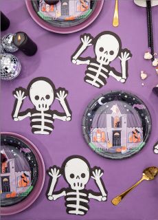Halloweenowe serwetki szkielet SPOOKY FRIENDS 12 szt. serwetki halloweenowe dekoracje halloweenowe