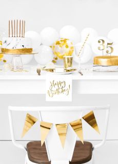 Serwetki urodzinowe HAPPY BIRTHDAY z�ote 33cm (20szt.)