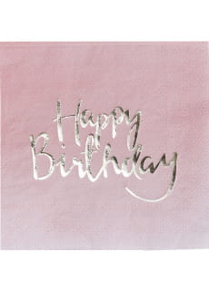 Serwetki urodzinowe OMBRE Happy Birthday (20szt.)
