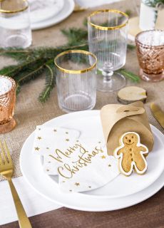 Serwetki w kszta�cie choinki MERRY CHRISTMAS (20szt.)