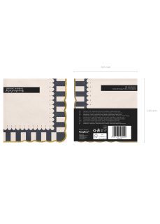 Serwetki ze z�otym brzegiem 33x33 cm dekoracja sto�u dekoracja na st� dekoracja na urodziny