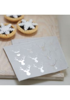 Serwetki CHRISTMAS METALLICS srebrne 25cm (20szt.)