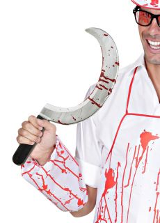 Sierp z krwi� (45cm) dekoracja na halloween akcesoria halloweenowe halloweenowe gad�ety akcesoria na halloween