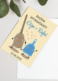 Zaproszenia lubne mieszne RAZEM WYMIATAMY personalizowane