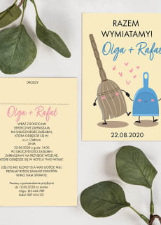 Zaproszenia lubne mieszne RAZEM WYMIATAMY personalizowane