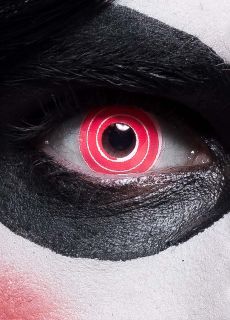 Tygodniowe soczewki HALLOWEEN czerwone spirale