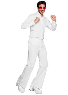 Spodnie DISCO dzwony bia�e - M/L