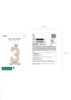 Stoj�cy balon CYFRA 2 per�owy (84cm) balon na 3 urodziny dekoracja urodzinowa balon 3 balon stoj�cy