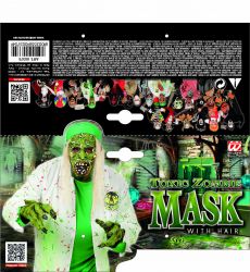 Straszna maska ZOMBIE GNIJ�CY maska z w�osami
