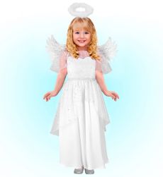 Str�j ANIO�A ze skrzyd�ami i aureol� 116cm kostium dzieci�cy jase�ka przebranie anio�