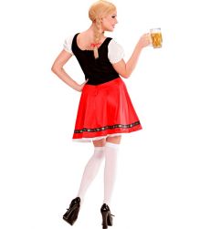 Str�j BAWARSKA DZIEWCZYNA XS kostium dirndl czerwony Oktoberfest przebranie