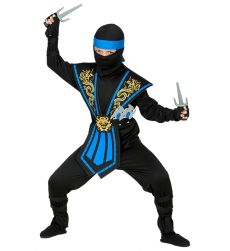 Str�j ninja z broni� KOMBAT niebieski 158cm