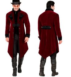 Str�j wampira - p�aszcz bordowy - M elegancki kostium Halloween p�aszcz wampir