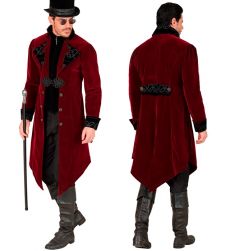 Str�j wampira - p�aszcz bordowy - M elegancki kostium Halloween p�aszcz wampir
