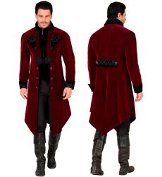 Str�j wampira - p�aszcz bordowy - M elegancki kostium Halloween p�aszcz wampir