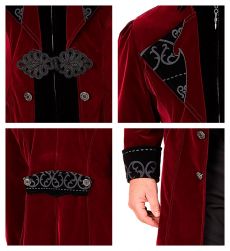 Str�j wampira - p�aszcz bordowy - L elegancki kostium Halloween p�aszcz wampir